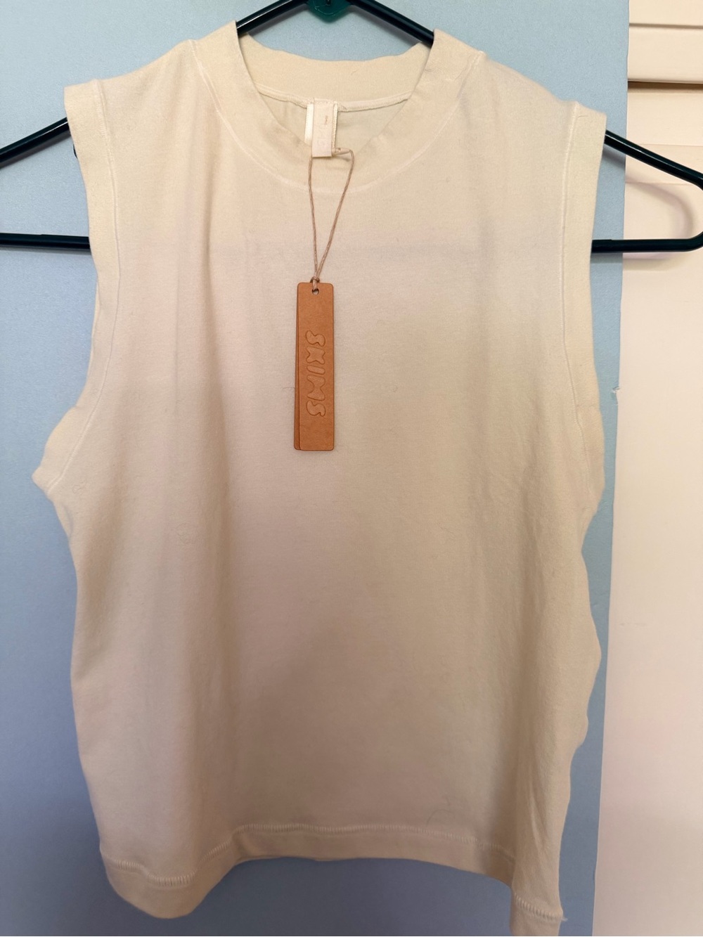 SKIMS Sleeveless Crewneck Tank in Light Cream